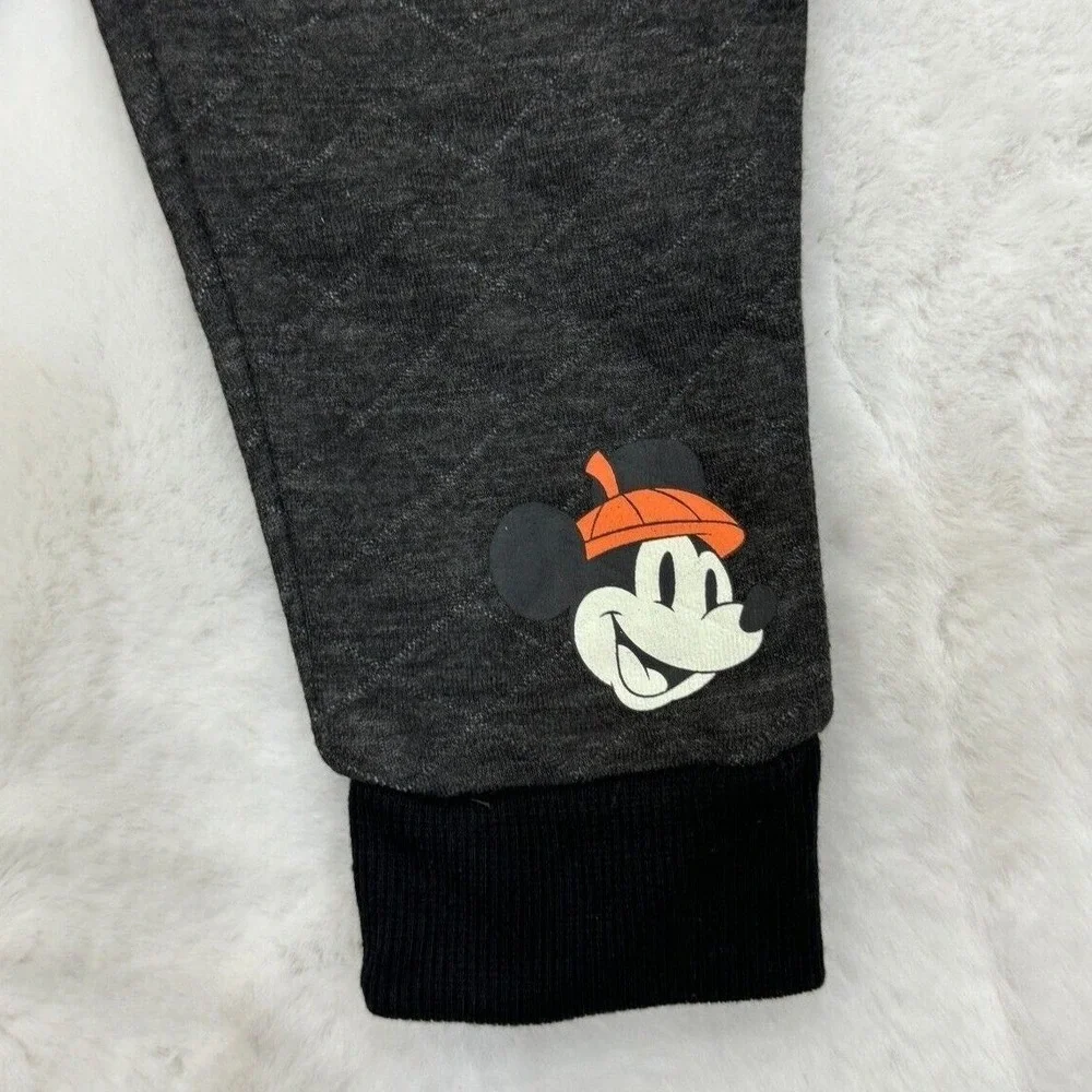 Disney Baby Hoodie Jogger Set 12M Charcoal Mickey Mouse Pumpkin Halloween Glow‎